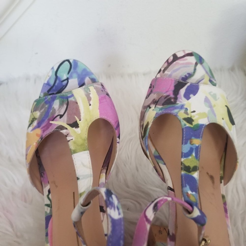DOLCE VITA platform heels chunky platform spring floral prairie fairy boho sz 8 - Picture 9 of 12